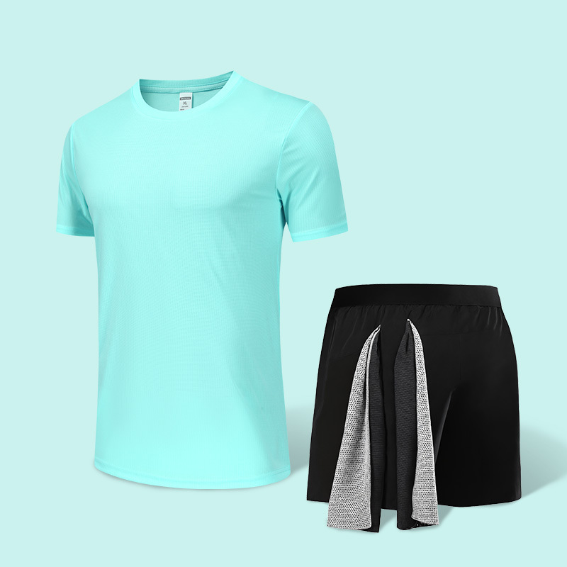 Verano transfronterizo Amazon al aire libre suelto color sólido traje de talla grande deportes y ocio cuello redondo pantalones cortos de manga corta traje de dos piezas