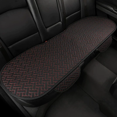 Seat cushion, seat cover, Cushion Linen Striped Small Three-Piece - black-and-red-rear-seat-cushion