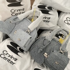 小众复古哭喊CryingCenter 仿牛仔mini波士顿包斜挎包女包包