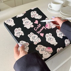 Cute Rabbit iPad Case Compatible with iPad Pro 12.9, Acrylic Mini 6 with Pen Slot, Air 4/5 Protective Shell
