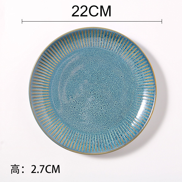 欧式陶瓷餐盘釉下彩手绘盘子家用菜盘沙拉盘创意水果盘牛排盘平盘|undefined