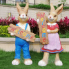 outdoors Garden courtyard Decoration kindergarten outdoor decorate Cartoon rabbit FRP animal Sketch