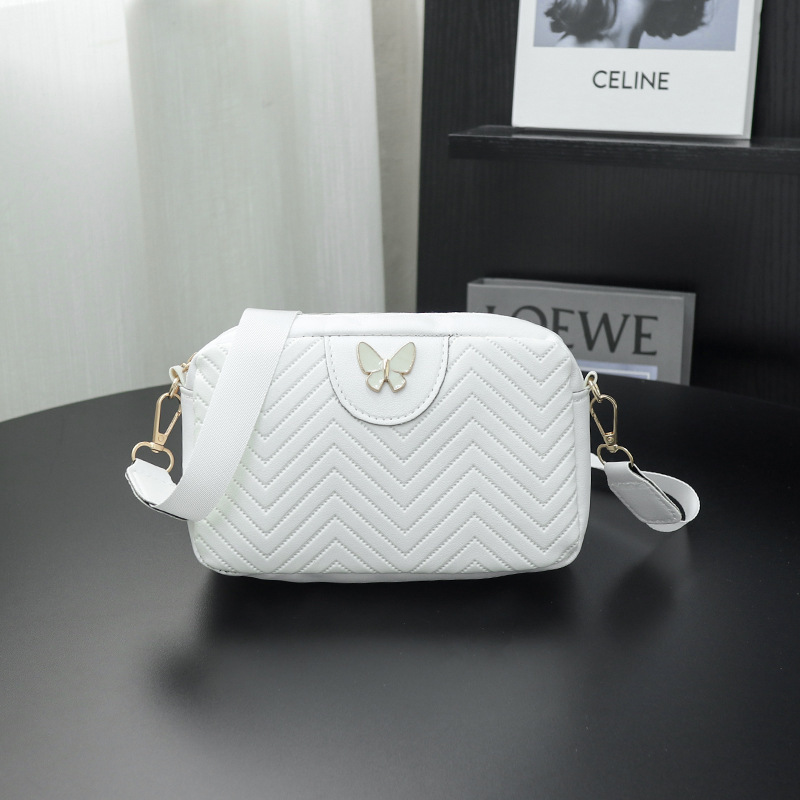 Bolso de mujer 2025 nuevo bordado ondulado mariposa decoración bolso de almohada cilíndrico bolso de hombro bolso regalo de moda image 6