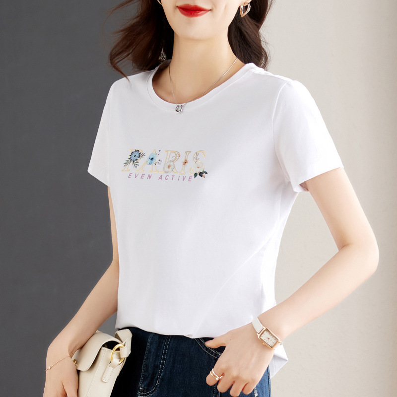 Loose Short-Sleeved T-Shirt Women's Korean Style Petite Elegant Versatile Casual Fashionable Comfortable Breathable Women's T-Shirt