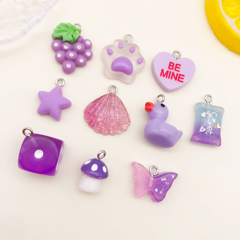 1 Pièce Résine Star Forme De Cœur Grain De Raisin Pendentif display picture 6