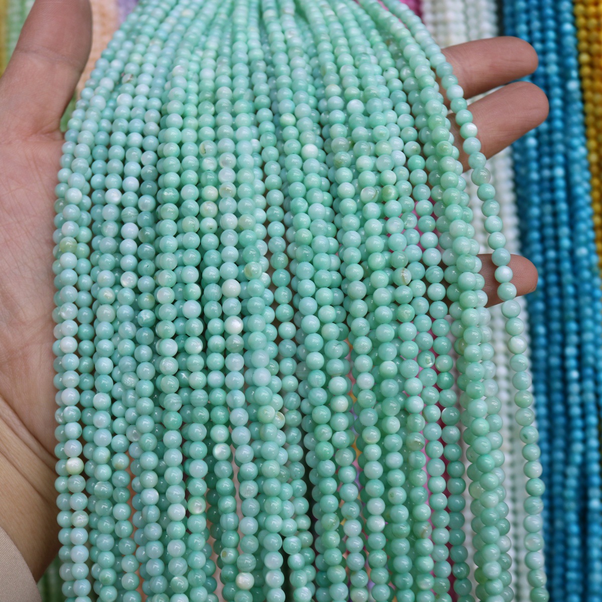 Conchas de agua dulce naturales cuentas mixtas de color 4mm color monocromático bolas perlas sueltas diy joyería accesorios joyería al por mayor image 44