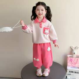 女童套装春秋2026新款儿童洋气秋装女宝宝秋季时髦休闲卫衣两件套