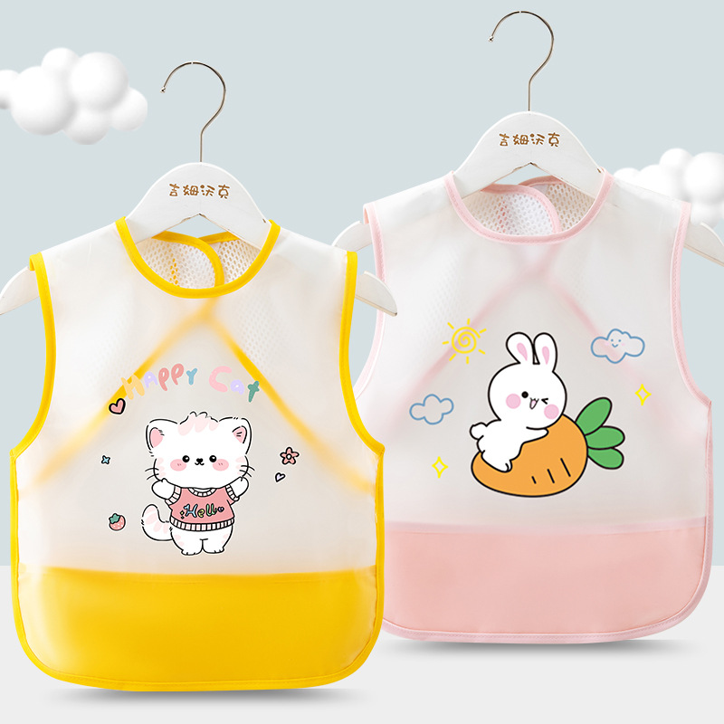 Yellow happy cat + pink carrot rabbit