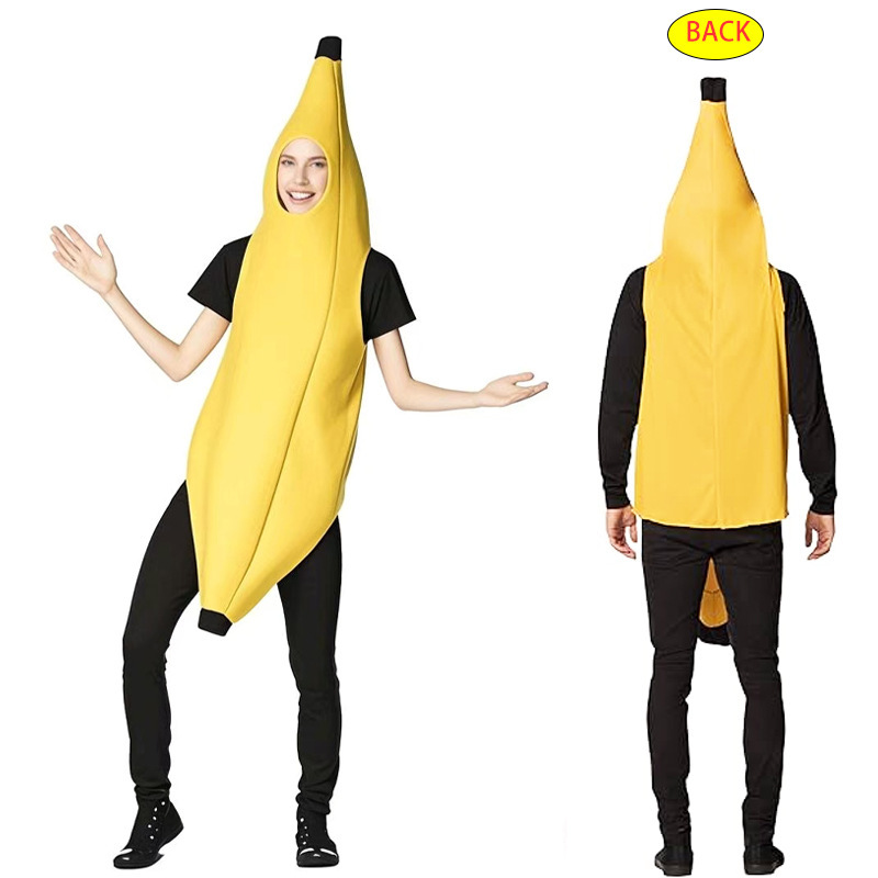 パロディーバナナコスチュームコスプレ衣装セットパフォーマンス衣装仮装パーティーウェアハロウィンコスチューム|undefined