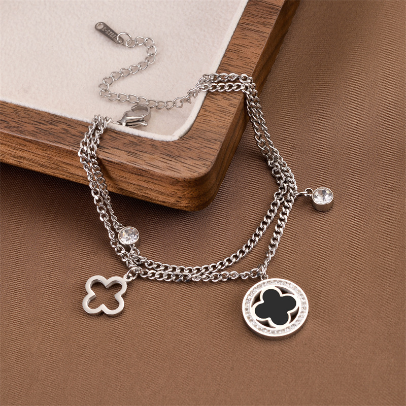 Joyas transfronterizas europeas y americanas Pulsera de acero de titanio de todo fósforo Versión coreana del temperamento bohemio Pulsera de acero de titanio que no se desvanece Joyería femenina