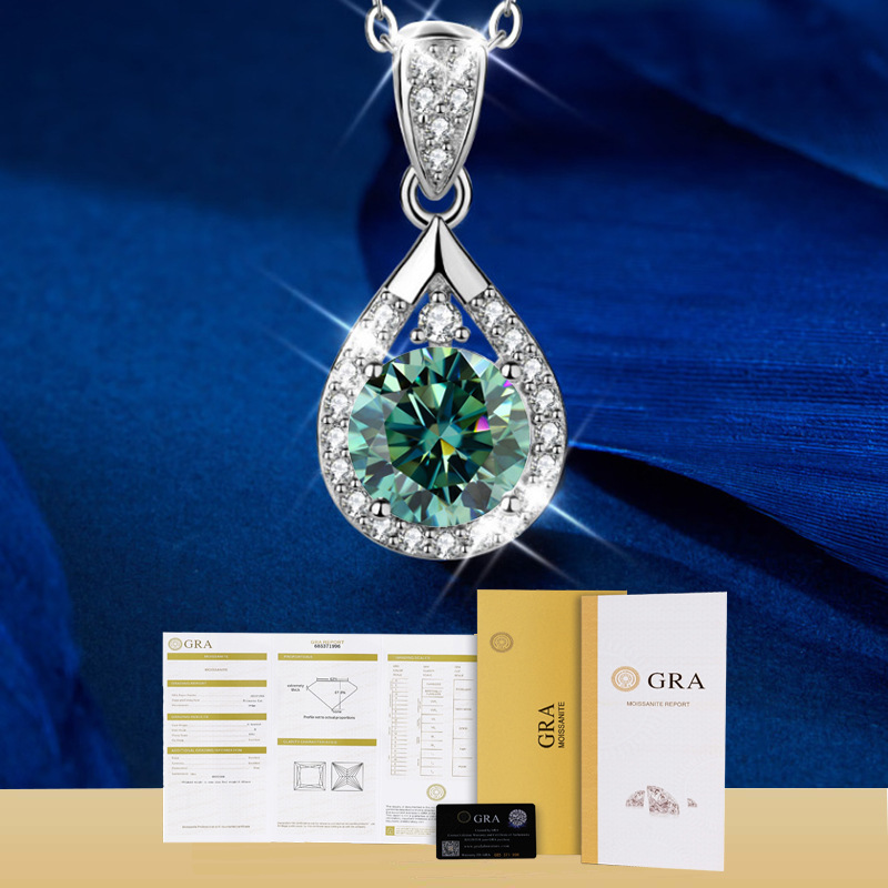 그린 모이사나이트 목걸이