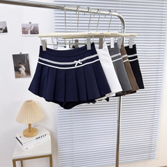 Pure Desire リボンプリーツスカート韓国東大門婦人服デザインハイウエスト年齢軽減露出防止 JK ショートスカート 9561