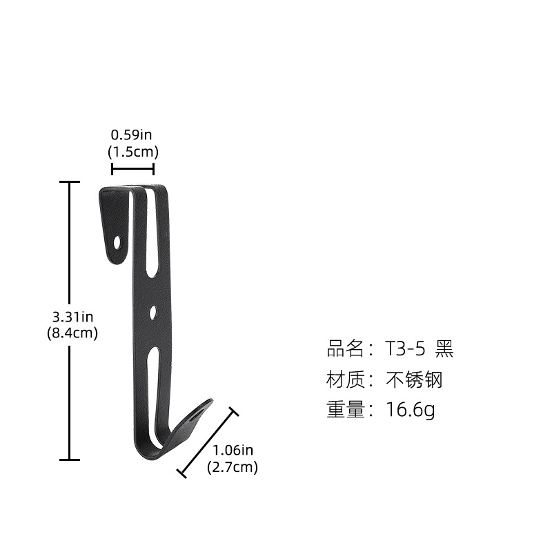 Cuarto de baño simple transfronterizo 304 gancho de acero inoxidable gancho de toalla de pantalla de vidrio de sala de baño