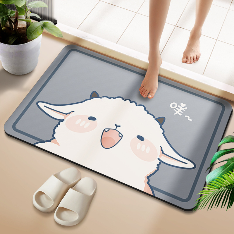Alfombra de baño antideslizante alfombra de piso absorbente de secado rápido alfombra de piso de barro de diatomeas alfombra de piso de inodoro puerta de casa alfombra pequeña