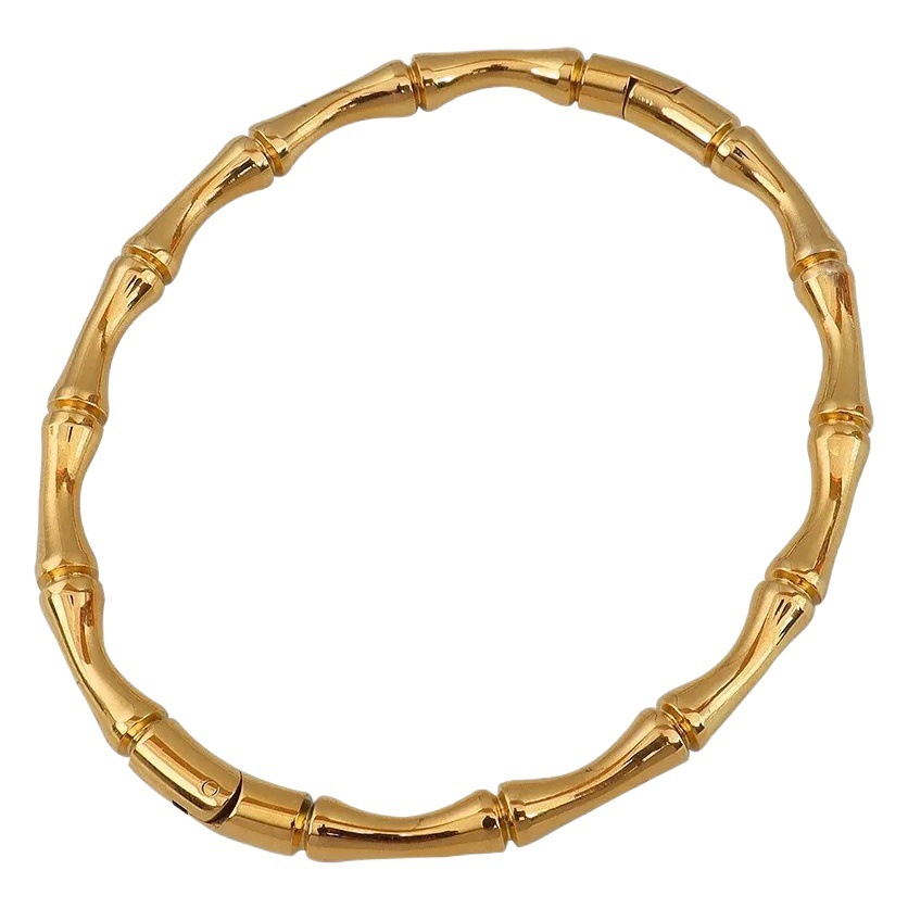 Nicho de bambú pulsera accesorios femeninos sólido abierto moda plateado estilo étnico llanura anillo pulsera novia 520 regalo