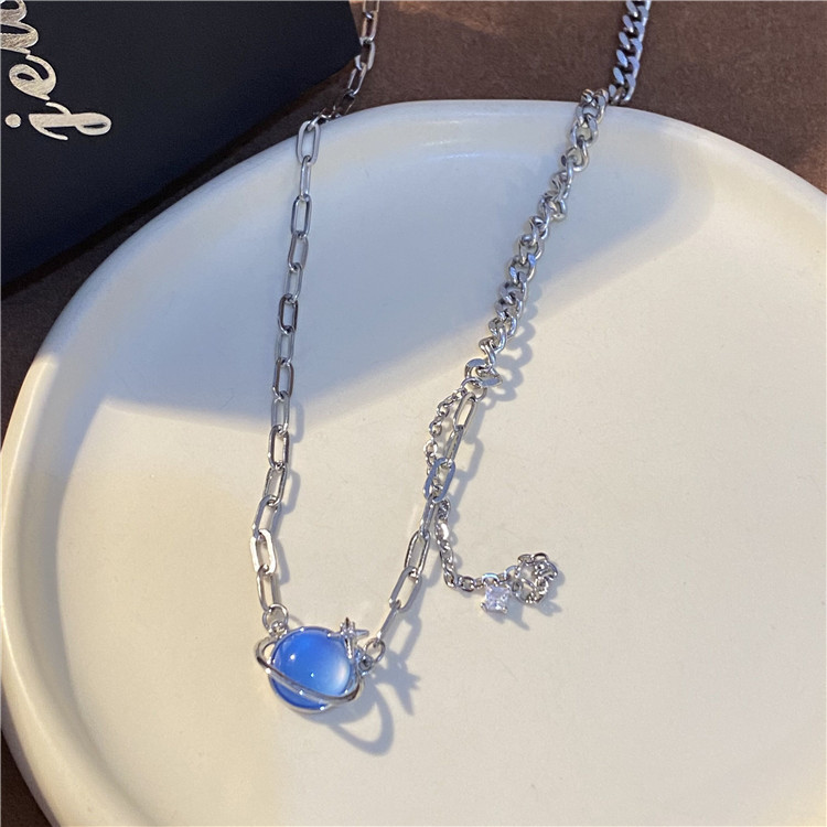 Fashion Heart Shape Titanium Steel Patchwork Pendant Necklace 1 Piece