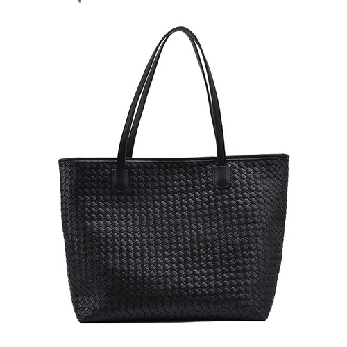 Large-capacity women's bag  summer new style woven shoulder portable solid color internet celebrity armpit tote bag