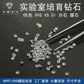 工厂直供人工实验室合成HPHT/CVD裸钻DE色vvs分厘石培育钻石碎钻