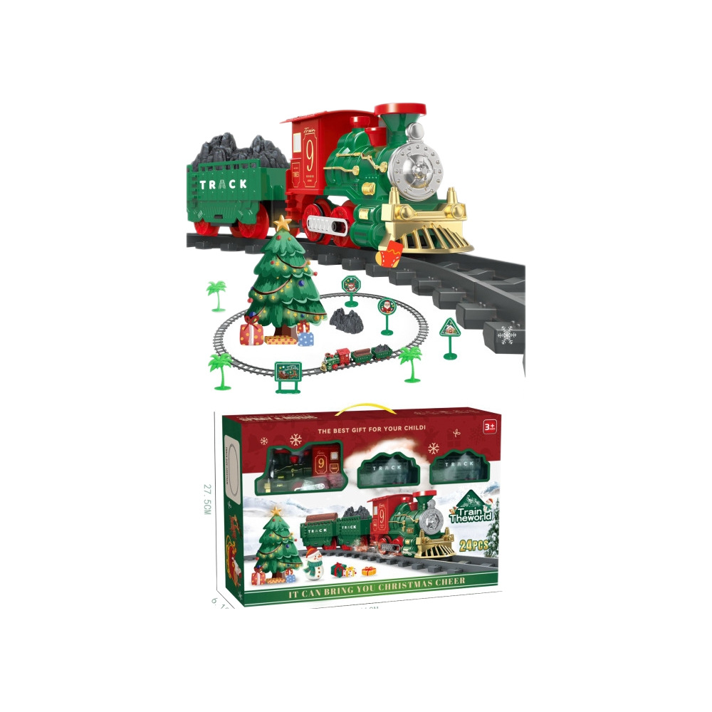 Navidad transfronteriza pulverización eléctrica retro tren juguete simulación de órbita pequeño tren sensorio control remoto mini locomotora