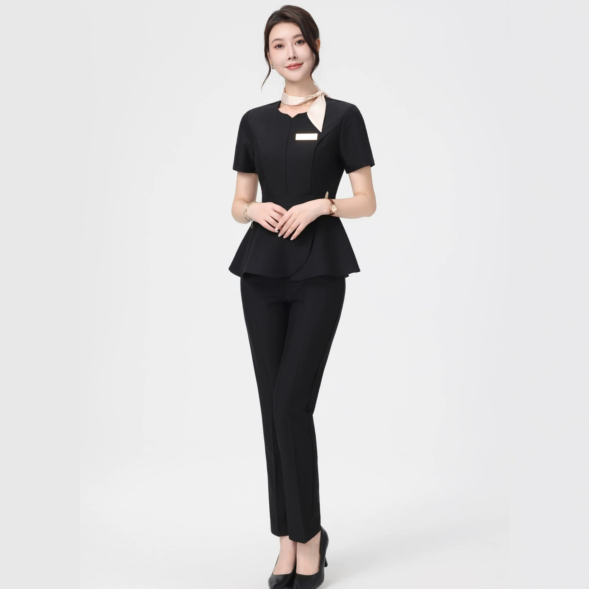 Women's beautician uniform, high-end beauty salon skin management specialist summer suit, elegant and professional medical aesthetic work uniform