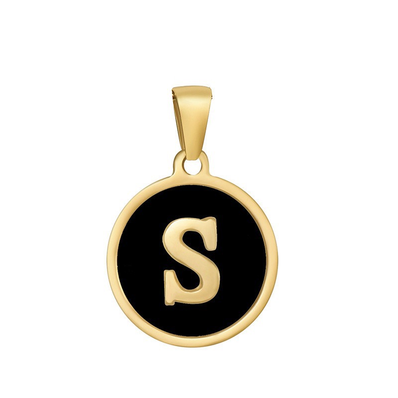 4g Weight Pendant Jewelry Making Type 16mm Jewelry Making Size DIY Jewelry Accessories Classification 1 Piece Quantity 304 Stainless Steel Material Letter, Word Pattern Classic Style Style Enamel, Plating Craft Black Color 1 Piece 16mm 304 Stainless Steel Letter Word Pendant DIY Jewelry Accessories 19