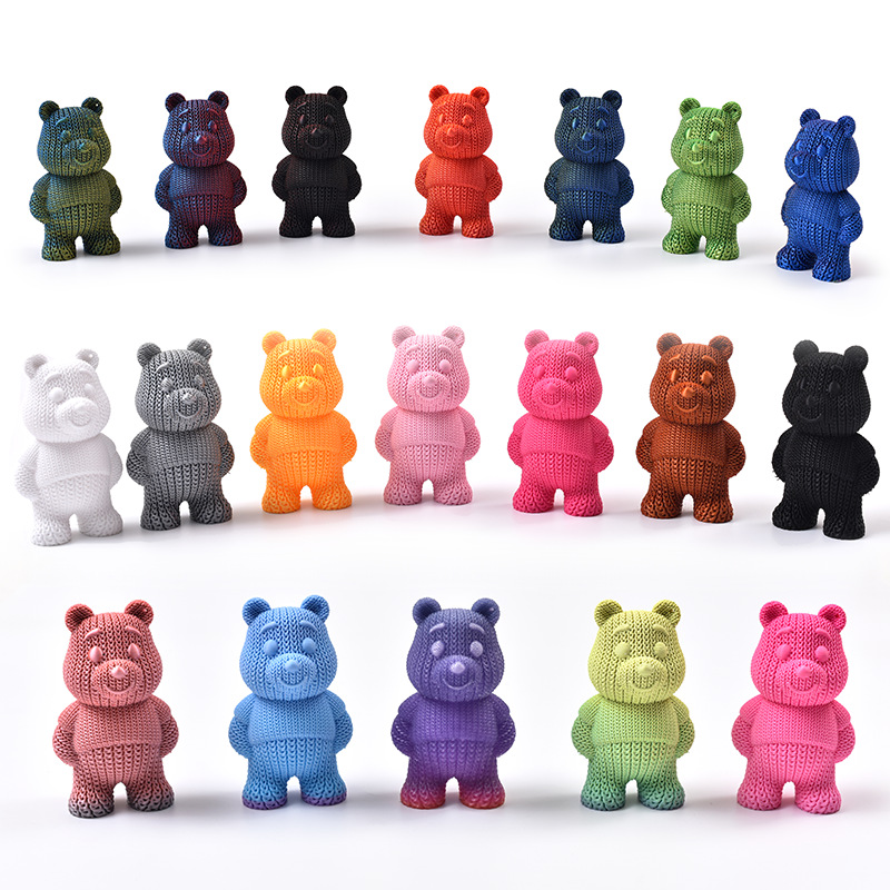 Llavero con Colgante de Osito de Peluche Tejido, Impreso en 3D, Recuerdo, Juguete Impreso en 3D, para Llaves de Coche, Éxito de Ventas Transfronterizo