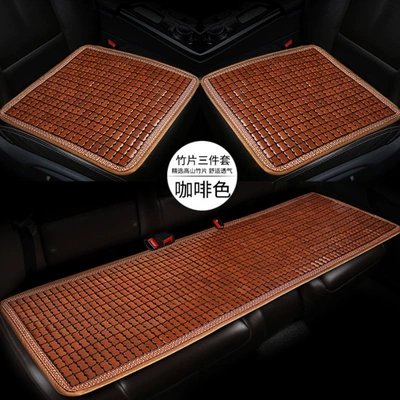 and Ventilated Single-Piece Mahjong Mat | Cool pad - three-piece-set-coffee-color-bamboo-slices