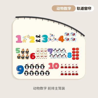 Curtain for Car Windows, Car Side – Car curtains - animal-numbers-front-row-driver-double-sided-print