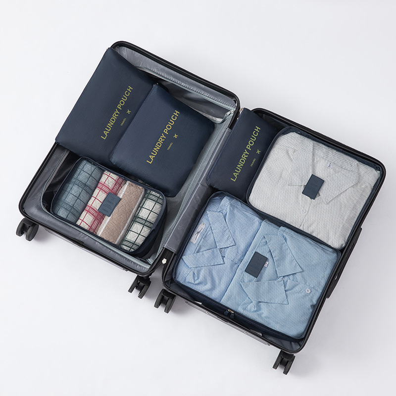 Set de organización de viaje, bolsas cuadradas Oxford para ropa y accesorios, 6 piezas.
