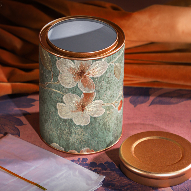 Guochao flores boutique de alta calidad jarra de té sellado té negro té verde Longjing sentido creativo de alta calidad pequeño portátil