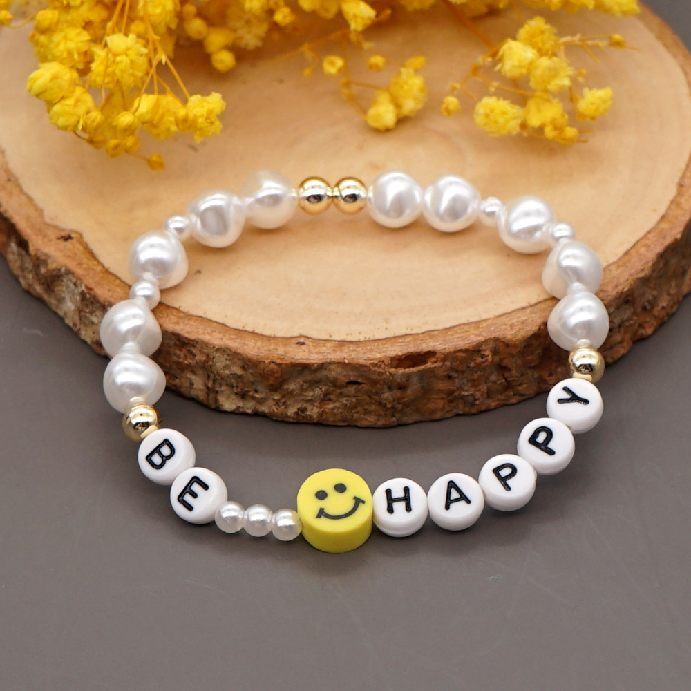 Style Ethnique Géométrique Lettres Acryliques Imitation Perle Bracelet En Gros Bijoux Nihaojewelry display picture 3