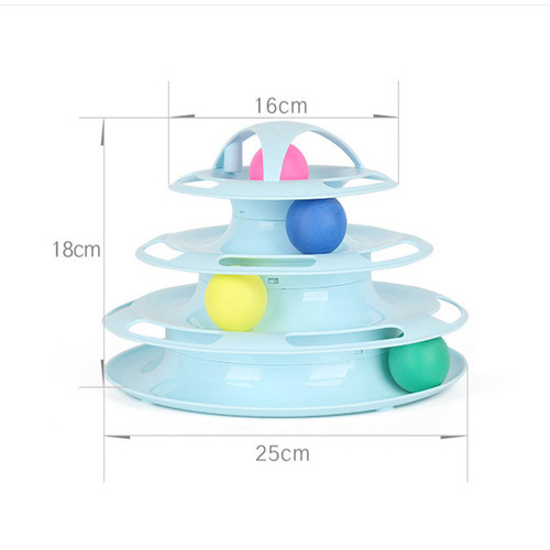New multi-color cat spinner ball four-layer cat toy self-entertaining interactive toy with cat teaser stick and track ball