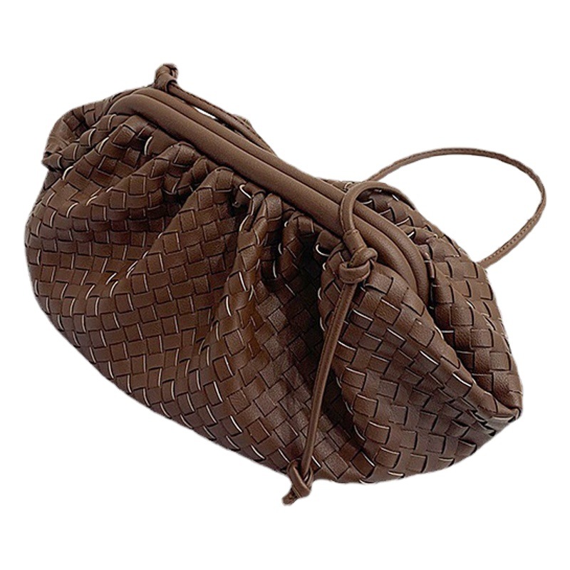 Bolso de hombro de cuero suave de alta gama, estilo nube tejido a mano transfronterizo, novedad de invierno 2025, para mujer, bandolera de moda