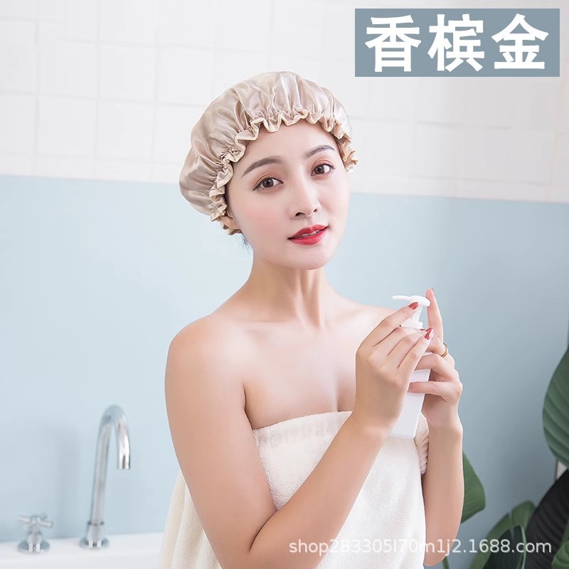 Doble sombrero de baño a prueba de agua para adultos estilo coreano para mujeres ducha de baño limpieza casera a prueba de polvo cocina humo de aceite