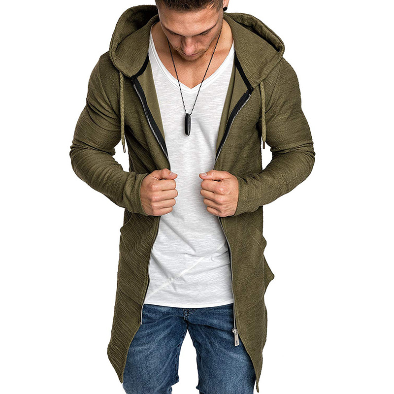 Herrenbekleidung Kapuzenpullover Herren Strickjacke Reißverschluss Jugendjacke_voghion.com