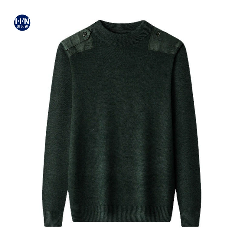 Теплый шерстяной свитер оливецкого цвета с длинными рукавами для охранников, для активного отдыха, базовый слой, оптом от производителя, повседневный, универсальный