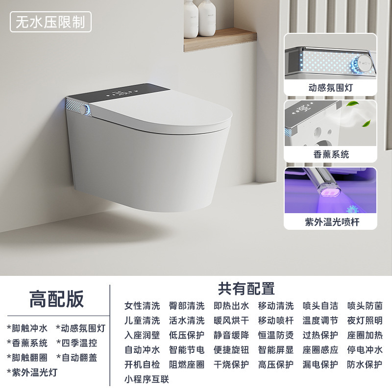 挂式智能马桶隐藏铁架挂墙自动坐便器嵌入恒温即热挂壁虹吸坐厕|undefined
