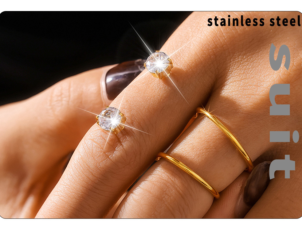 S-shaped Double Finger Wrapped Gold 3A Zircon Ring Stainless Steel PVD Simple And Luxurious Bracelet_voghion.com