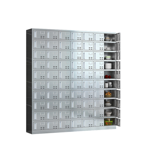 304 stainless steel cupboard canteen staff restaurant plate cabinet factory tableware storage cabinet multi-door multi-grid lunch box cabinet