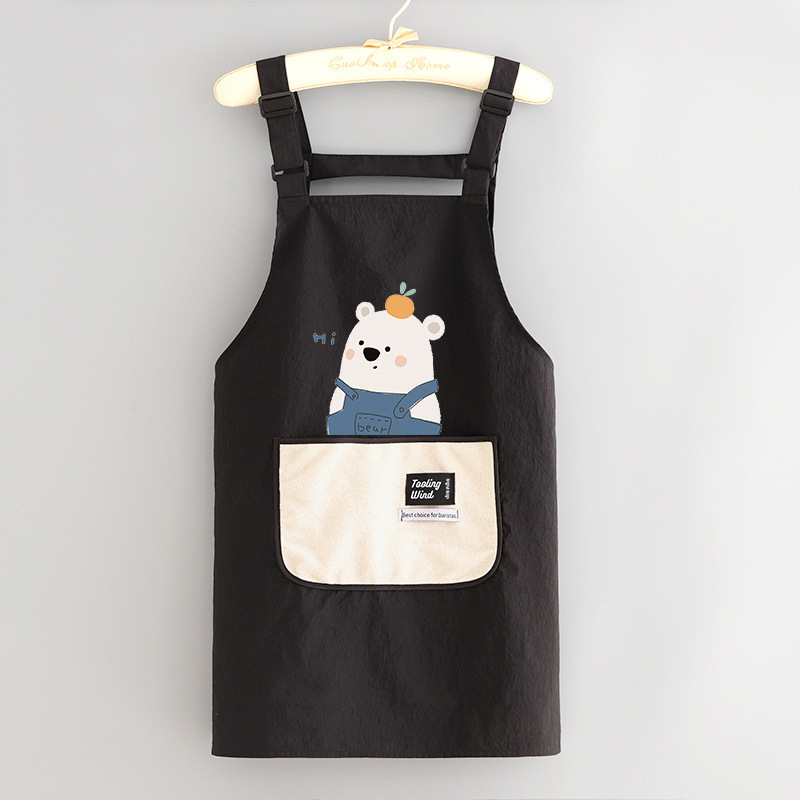 新型ファッションかわいい防水エプロン家庭用キッチン料理ウエスト花屋飲食専用作業服印字|undefined