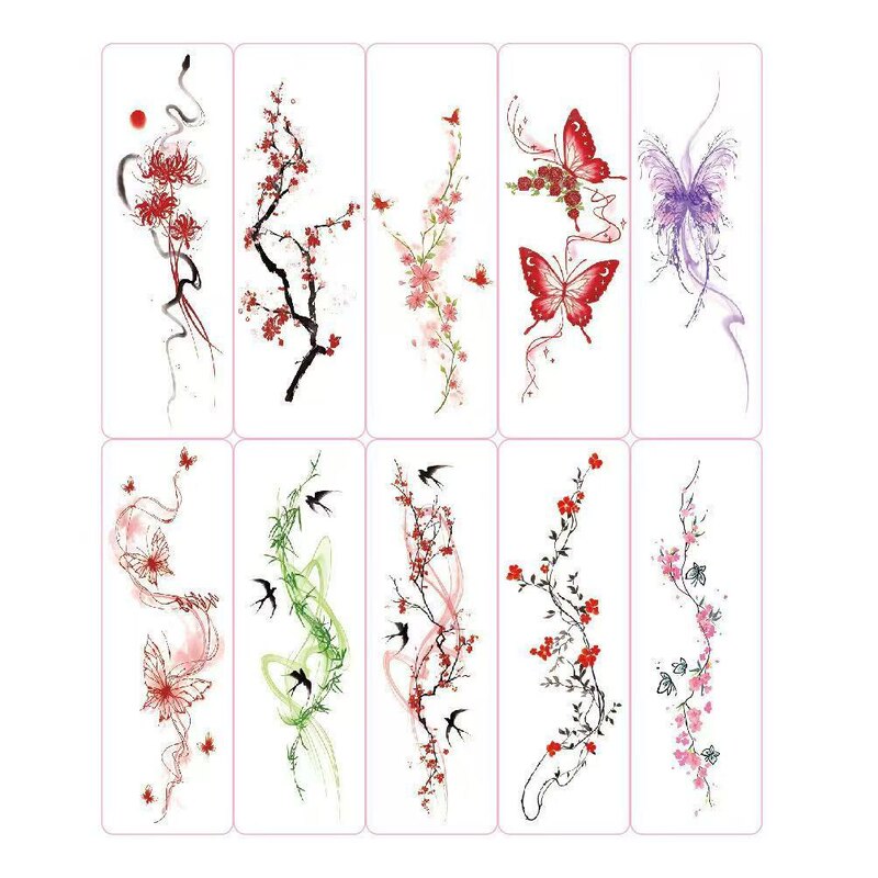 Peach Blossom Butterfly Wrist Tattoo Sticker Water Transfer Fresh Colorful Waterproof Sticker Custom Flower Cross-Border Tattoo Sticker Peach Blossom Butterfly Wrist Tattoo Sticker Water Transfer Fresh Colorful Waterproof Sticker Custom Flower Cross-Border Tattoo Sticker