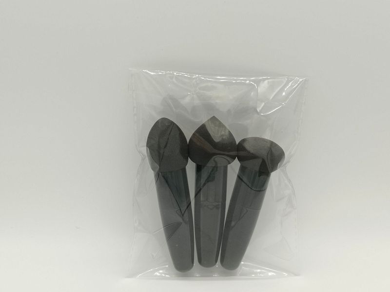 ハンドル付き小型キノコヘッドパウダーパフ美容ツール3個パック、ウェットおよびドライパウダーパフスポンジ|undefined