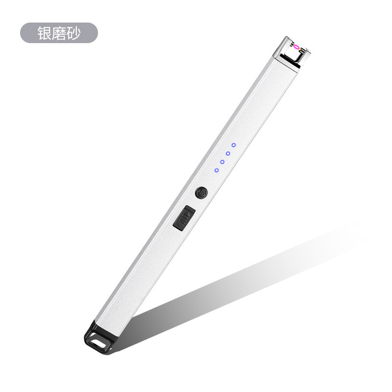[Silver Frosted] Electronic Pulse Ignition☆Free Charging Cable
