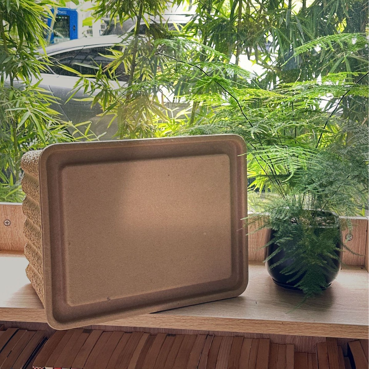 厂家批发牛皮纸浆储物盒日常用品收纳盒家用可降解环保礼品纸浆盒