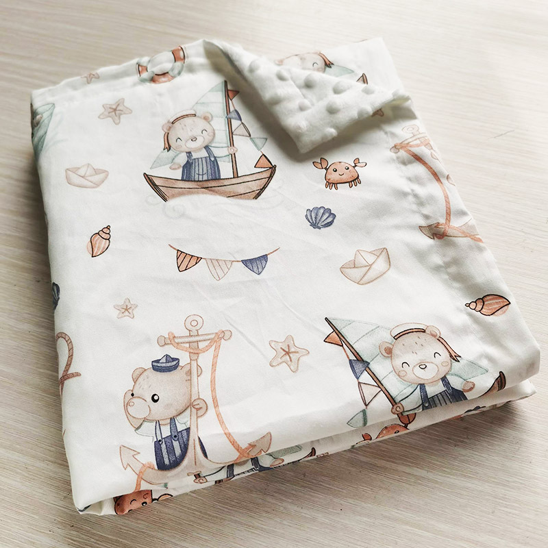 Manta de gorro de bebé de algodón de sarga de doble capa manta de bebé manta de gorro calmante para niños manta de colcha