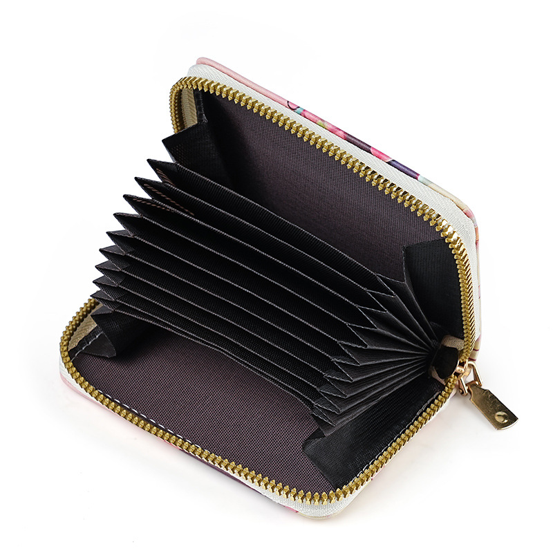 Bolsa de tarjetas de órgano de dibujos animados nueva dama hermosa bolsa de cambio corta japonesa de gran capacidad multi-tarjeta bolsa de tarjetas de tarjetas
