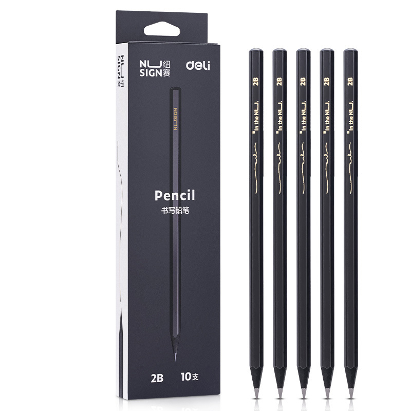 Deli New Say Black Wood Black Lápiz hb para estudiantes de primaria Lápiz para estudiantes de primer y segundo grado 2b Kindergarten para niños