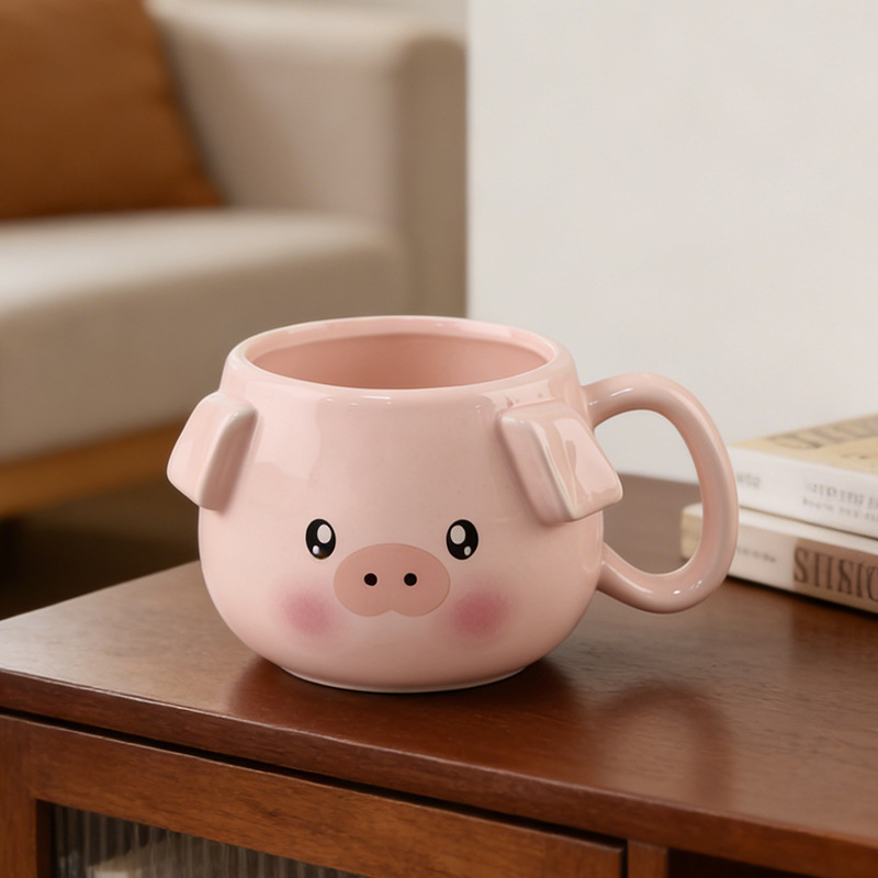 Cerámica creativa cerdo taza de agua pareja lindo lindo corazón de una niña de alto valor de regalo de cumpleaños recomendado regalos de chicas
