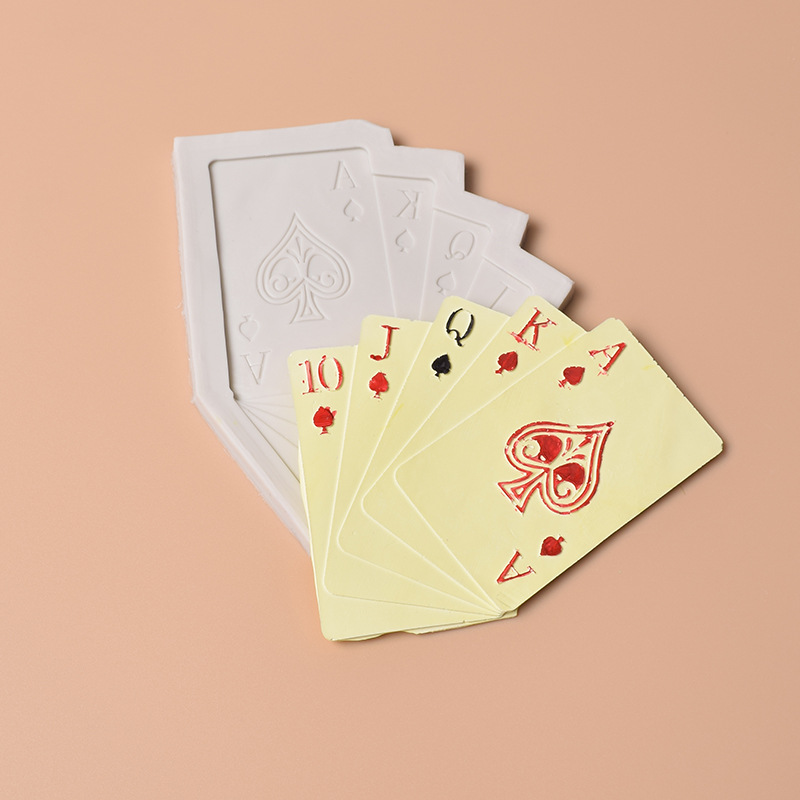 Playing Card Flush Mold Fondash Cake DIY Handmade Chocolate Insert Home Baking Cake Mold Egg