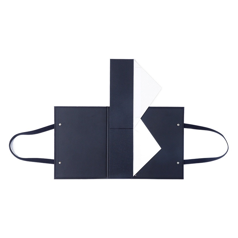 Flip plegable caja magnética portátil negro Qixi caja de regalo embalaje Amazon caja de regalo de una sola pieza fabricante de comercio exterior